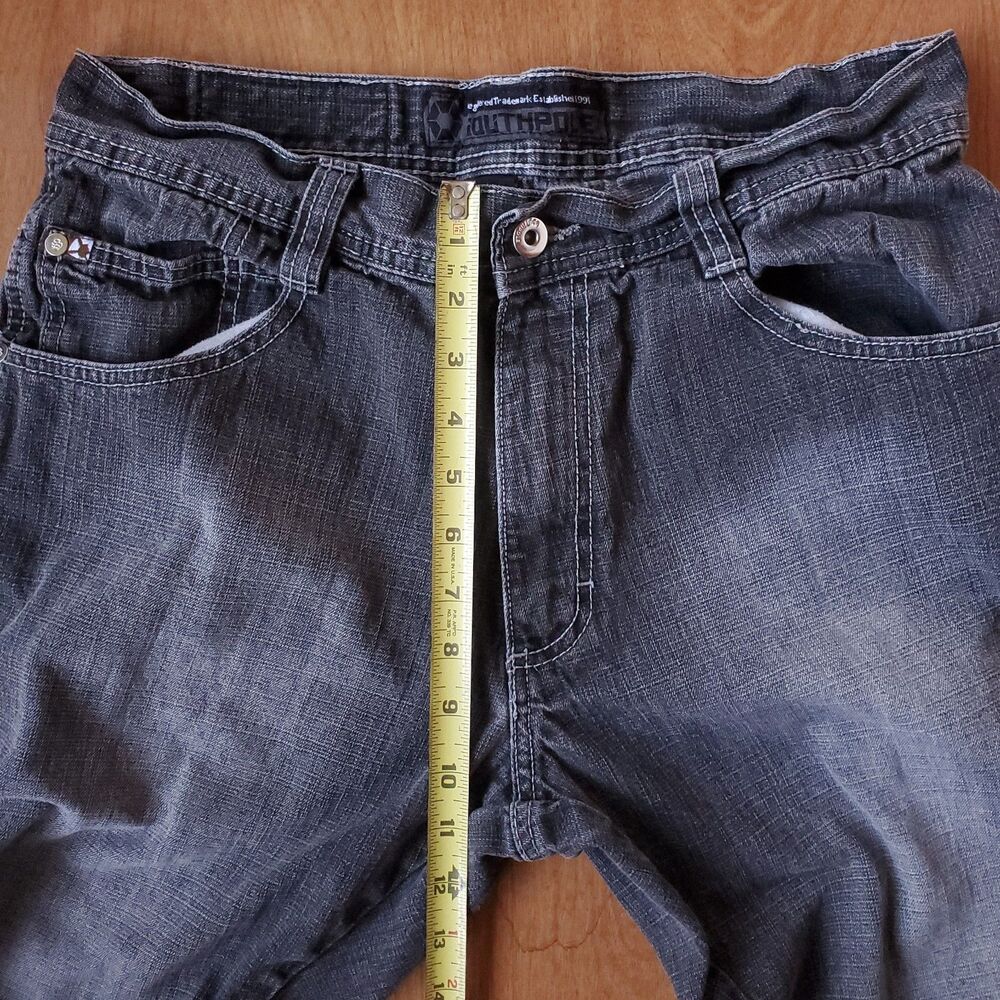 Southpole 4180 Jeans Mens 32x27 Black Fade Baggy Y2K Hip Hop Grunge Skater - Picture 12 of 15